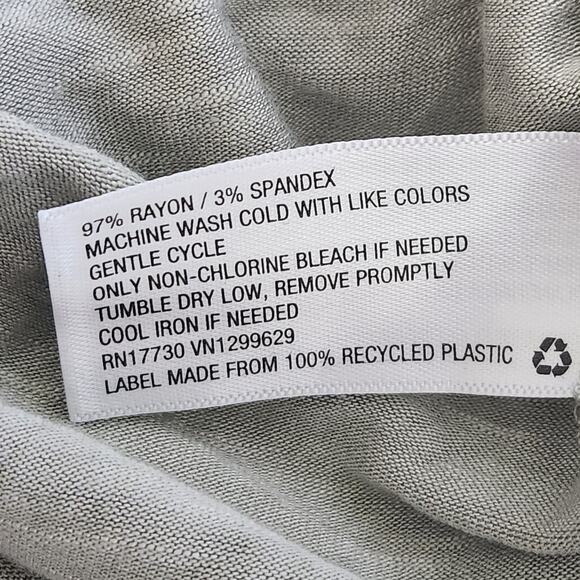 Knox Rose Green Heathered Ruffled Short Sleeves Top Medium Lightweight Stretch - Picture 5 of 5